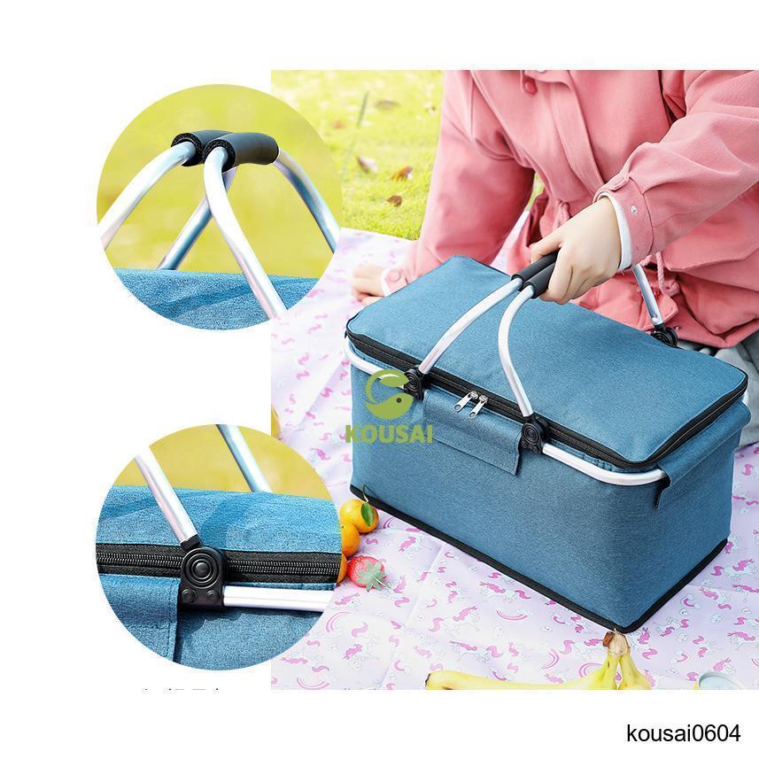 樂天商城 - 保冷バッグ保冷バスケットピクニック保冷保温レジカゴバッグエコバッグ大容量折りたたみクーラーバッグかごバッグ運動会レジャー