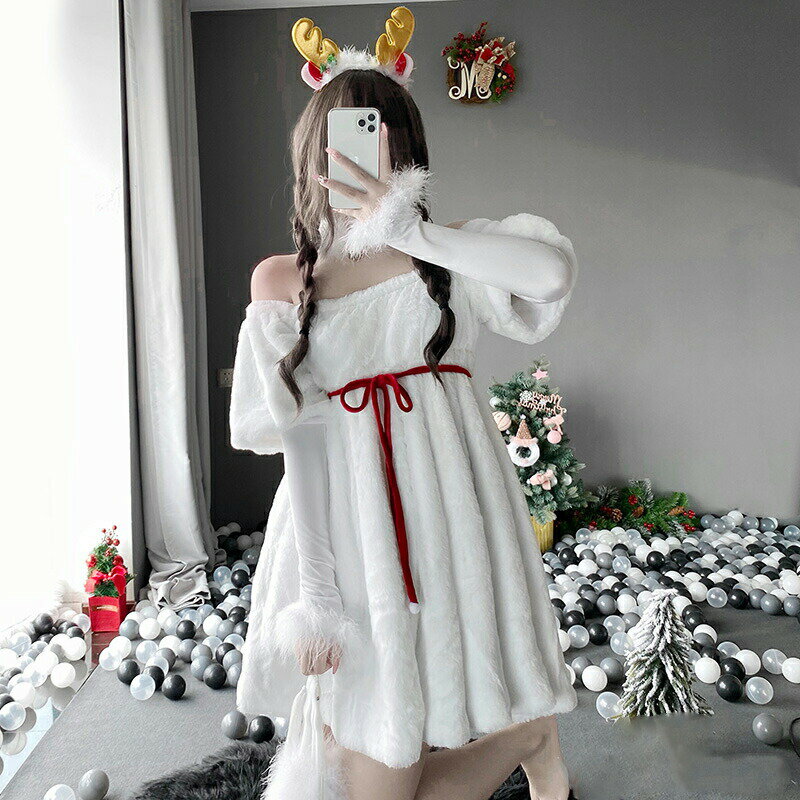 可愛い ホワイト サンタコス サンタ