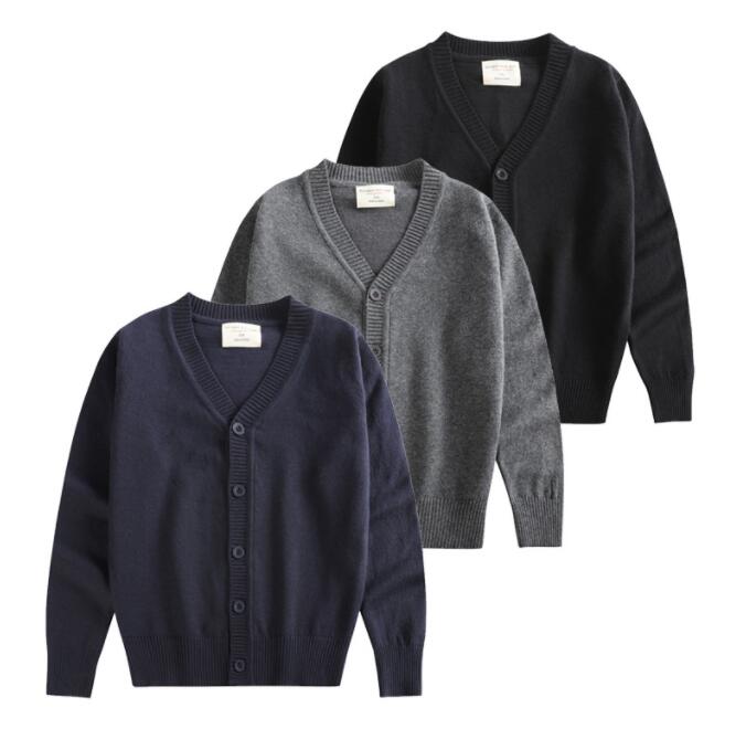 Cardigans - 小学生 無 スクールニット スクール 中学生 カーディガン キッズ 学生 女の子 スクールカーディガン Vネック 洗える 男の子 制服