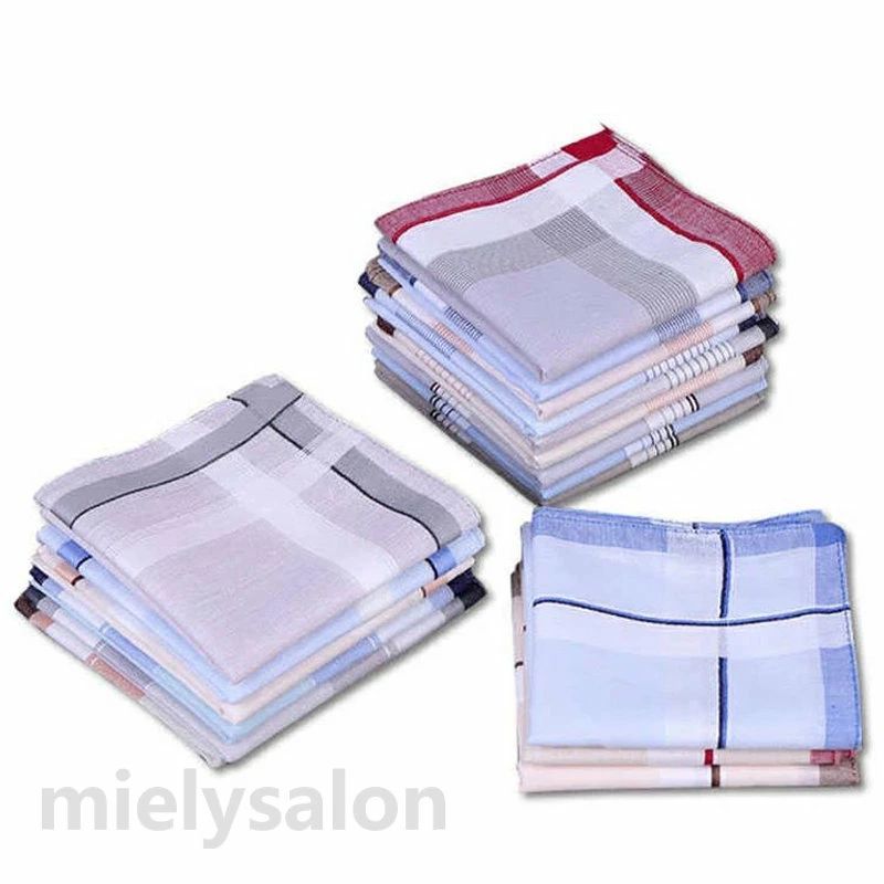 礼物组 - ハンカチ 3枚セット 40cm*40cm コットン100％ メンズ フォーマル プレゼント ブランド ギフト 柄ハンカチ セット ビジネスマンサポート 父の日 誕生日 チェック柄 大判 紳士ハンカチ 男性用