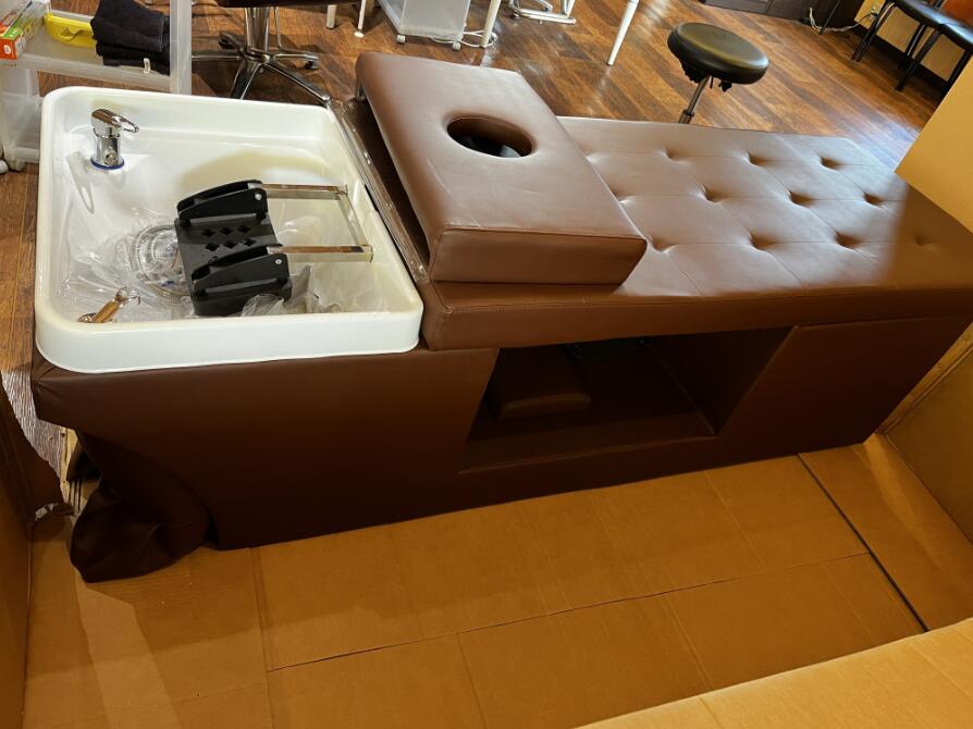 天神橋セレクトのシャンプーベッド、理髪店?ヘアサロン用美容ベッド、美容サロン用美容ベッド、平｜アングル3