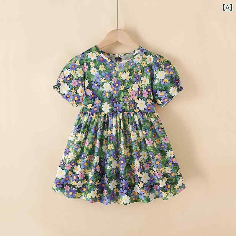 樂天商城 - 綿の 絹の 新型の 女の子 王女の スカートの ワンピースの 夏の 砕 花の 子供の ビーチの ガーターの ベスト 2025