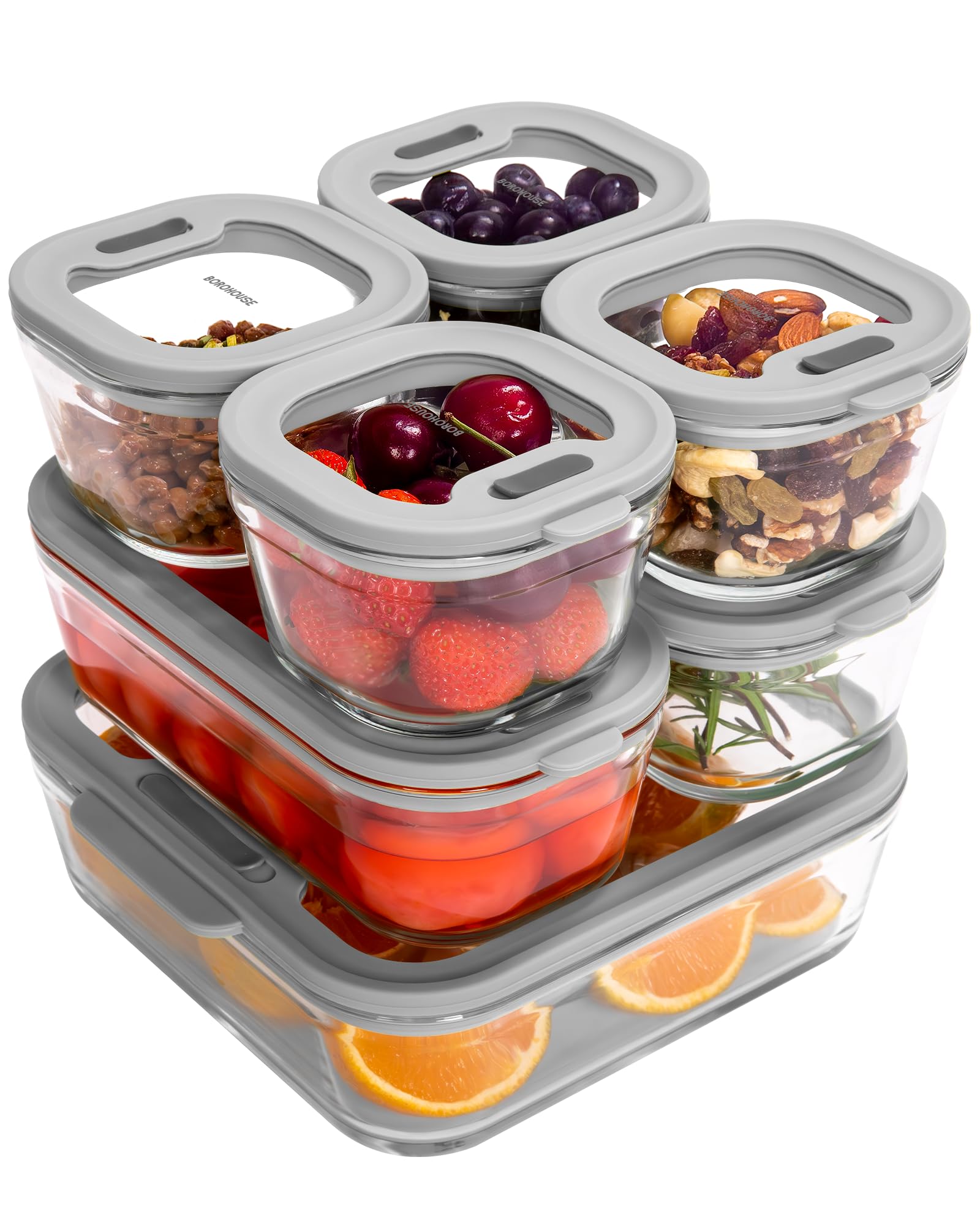 1.【オールインワン耐熱容器セット】7点セット(1370ml×1、560ml×2、240ml×4)の耐熱ガラス容器は-20℃〜510℃まで対応可能。電子レンジ温め、オーブン調理、冷凍保存とあらゆる調理シーンで活躍。高硼珪ガラスの特性を活かし、冷凍庫から直接電子レンジでの加熱も可能です。2.【加熱後も開けやすいバルブ蓋】蓋のバルブを開けることで、加熱後の内部の気圧を簡単に逃がせます。これにより蓋が開きにくくなる問題を解消。蓋は耐久性に優れ、変形せず長くお使いいただけます。3.【BPAフリーの安全設計】全ての素材がBPAフリーで、食品と直接触れる部分は食品級シリコンを採用。赤ちゃんの離乳食の保存にも安心してご使用いただけます。4.【収納に優れたスタッキング設計】同一形状の容器は重ねて収納可能で、冷蔵庫内の省スペース化を実現。240ml/560ml容器は1370mlの中に収納できるため、場所を取らず整理整頓に最適です。5.【エコでスマートな選択】ガラス素材はリサイクル可能で環境に優しく、食洗機対応で水や洗剤の節約にも貢献。付属のカラーボックスは再生紙を使用しており、SDGsを意識した製品設計です。BOROHOUSE 耐熱ガラス保存容器 調理 製菓道具 計量 タイマー 温度計 計量スプーン 早い者勝ち 4.6cupx2&9.3cupx2 560mx1個?240mlx2個 560mx2個 1370mlx1個?560mx2個?240mlx4個 グリーン ブルー グレー