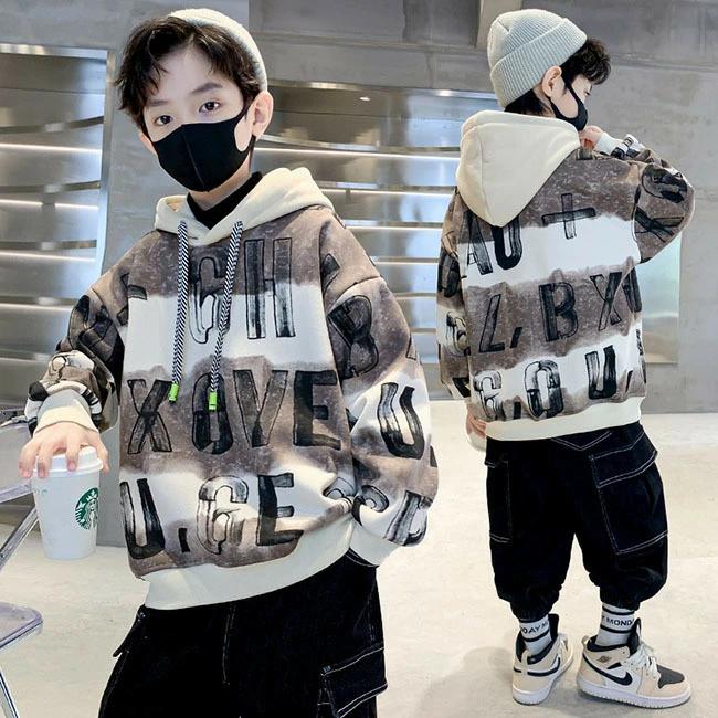 男の子 トップス スウェット ゆ 長袖 パーカー ボーイズ シンプル トップス 子供 プルオーバー 男の子パーカー トレーナー(4)