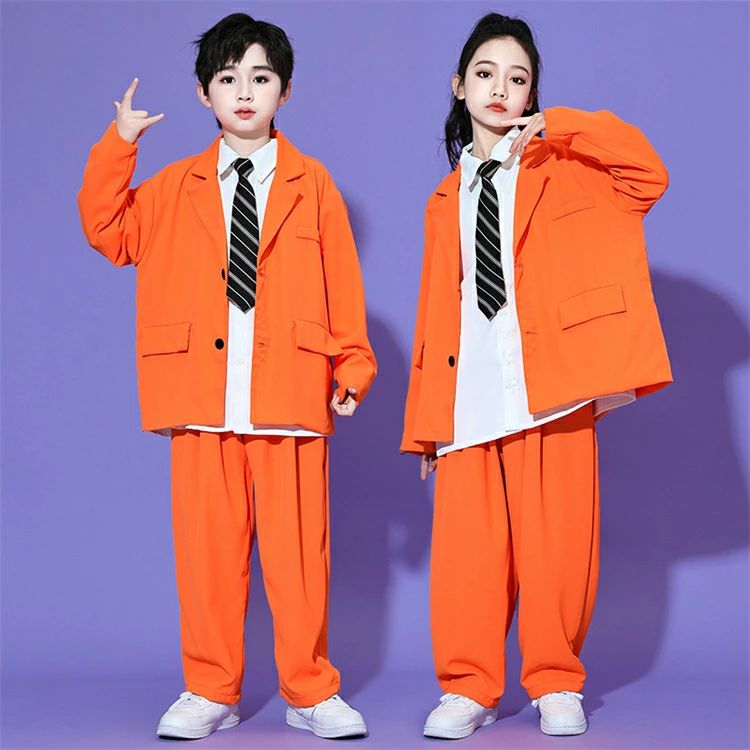 白 ネクタイ 長ズボン ズボン 長袖 セットアップ ヒップホップ ダンス jzaa キッズ ジャケット 衣装 ダンス ジャズ スーツセット