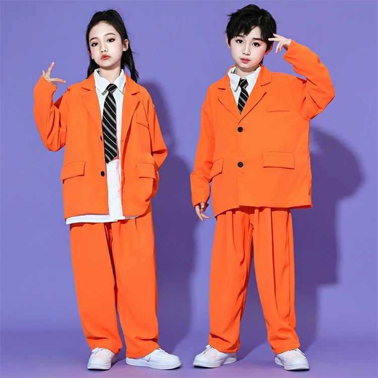 白 ネクタイ 長ズボン ズボン 長袖 セットアップ ヒップホップ ダンス jzaa キッズ ジャケット 衣装 ダンス ジャズ スーツセット
