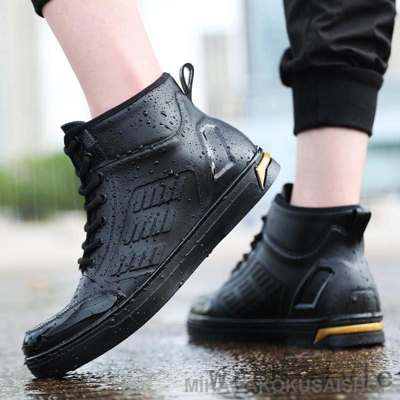 半長靴 防滑 雨靴 雨靴 メンズ 耐油 作業着 完全防水 男性用 作業靴 アウ 耐熱 レインブーツ セーフティシューズ 園芸 滑り止め(4.0)