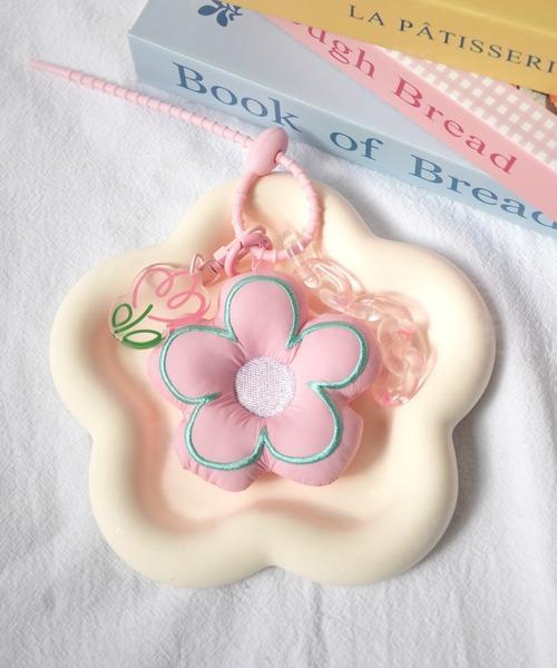 キーホルダー フラワー チェーン キーホルダ