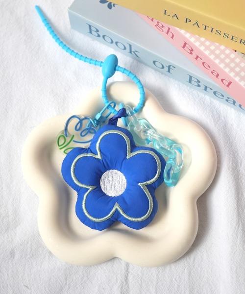 キーホルダー フラワー チェーン キーホルダ