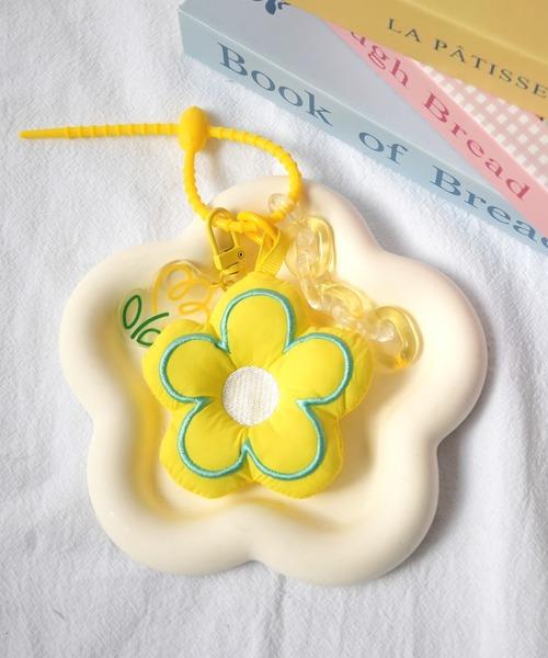キーホルダー フラワー チェーン キーホルダ