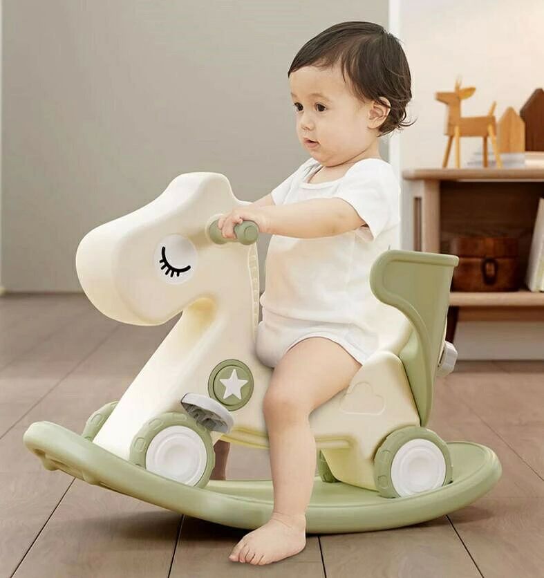 子供ロッキングホース 四輪車兼用 1-5歳子ども バランスボード 馬 赤ちゃん 乗り物...