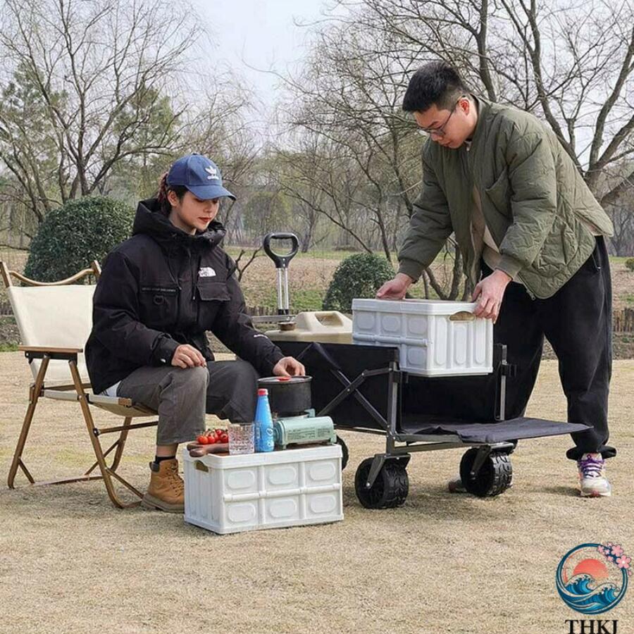 【2026 新作】アウトドアワゴン 大容量 耐荷重強い キャリーワゴン キャンプカート...