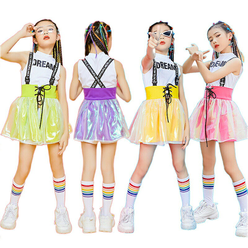 ドラムショー 公演服 チア チアガール 韓国 子供服 キッズダンス衣装 セットアップ...