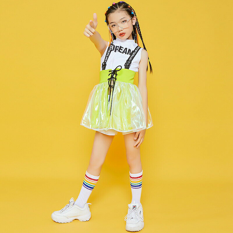 ドラムショー 公演服 チア チアガール 韓国 子供服 キッズダンス衣装 セットアップ...