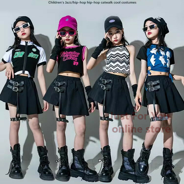 黒白 青 バラ色 キッズ ダンス衣装 �