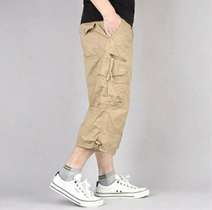 XL 太め ひざ下 ハーフパンツ 夏 大きいサイズ 父 7分丈 全8色 メンズ M クロップ...