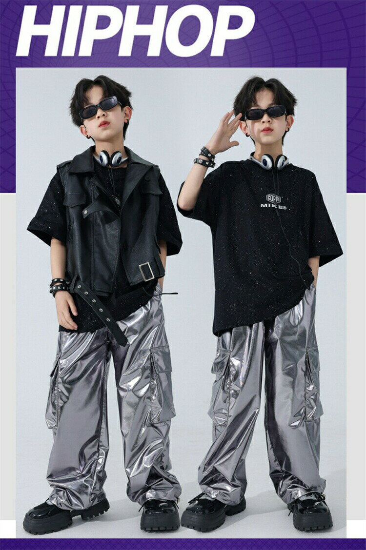 黒 パンツ セットアップ 単品 革ジャン シルバー ベスト ジャケット 衣装 ダンス ...