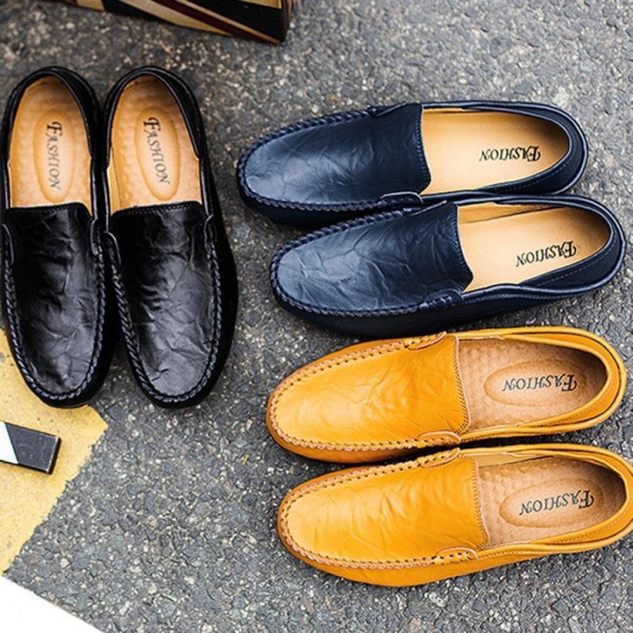 モカシン メンズ 革靴 ローファー 2way履き方 かかと踏める ドライビングシューズ 大きいサイズ カジュアルシューズ デッキシューズ ス..