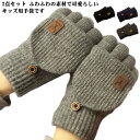 指なしタイプ 裏起毛 キッズ 雪遊び 子供 手袋 ミトン 2点セット 2WAY 防寒 指なし スキー ジュニア あたたかい シンプル 両用