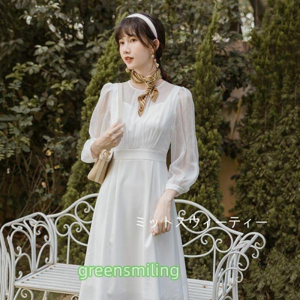 樂天商城 - ウェディングドレス ミディアム丈 ホワイト 軽い 9分袖 シンプル 結婚式 花嫁 披露宴 二次会 前撮り パーティー ブライダル ウエディングドレス フォーマル