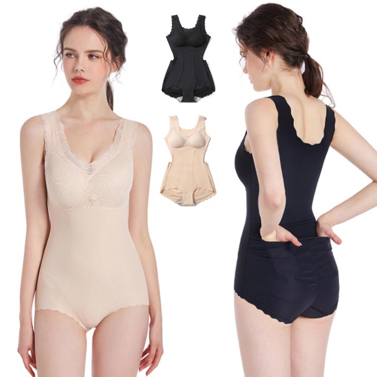 樂天商城 - ボディースーツ オールインワン 補整下着 レディース 補正下着 矯正下着 ミディアム補正 補正 多機能ボディスーツ ノンワイヤー