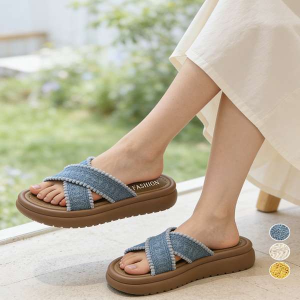 Women'S Shoes - おしゃれスリッパ 歩きやすい フラットシューズ 送料無料 軽量シューズ疲れないサンダル 素足痛くない韓 リゾートサンダル 旅行