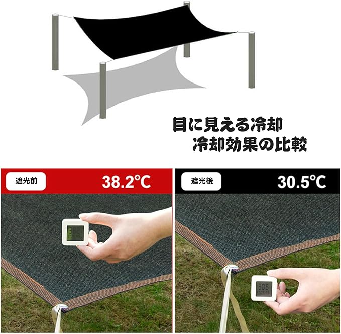 節電グッズ 遮熱?遮光 遮光ネット 3x4m 耐候性 プライ 日除けシェード 高密度ポリ...