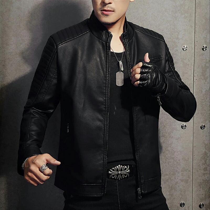 ライダース お洒落 バイクウェア 秋冬 革ジャン ブルゾン フェイクレザー 父の日 裏起毛 革ジャケット レザージャケット メンズ