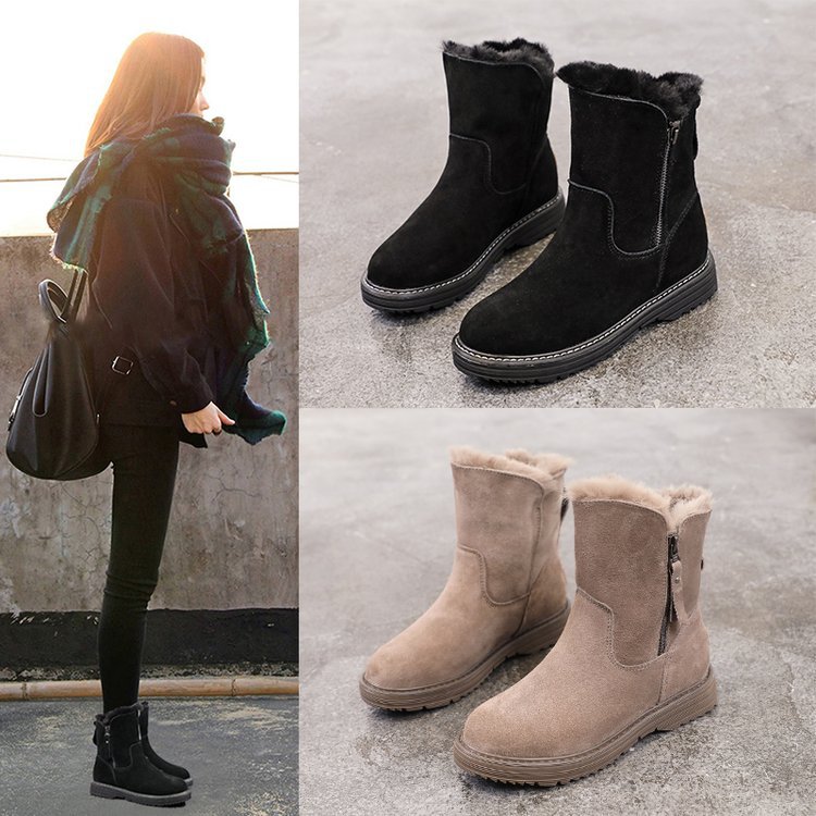 痛くない もこもこ 冬靴 ブーツ 冬靴 あったかい カジュアル フェイクファー 歩きやすい すっきり 裏起毛 裏ボア レディース