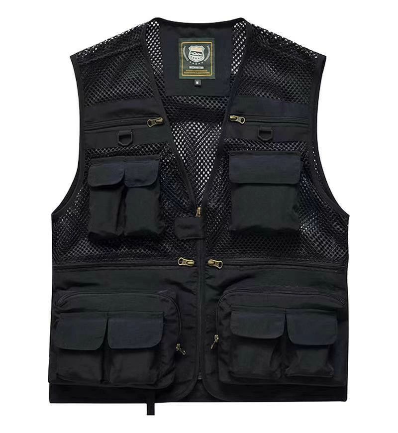 Vests - アウトドアベスト メンズ お釣り 通気性 撮影 ポケット多い 山歩き メッシュベスト フィッシングベスト 男女兼用 16ポケット付き