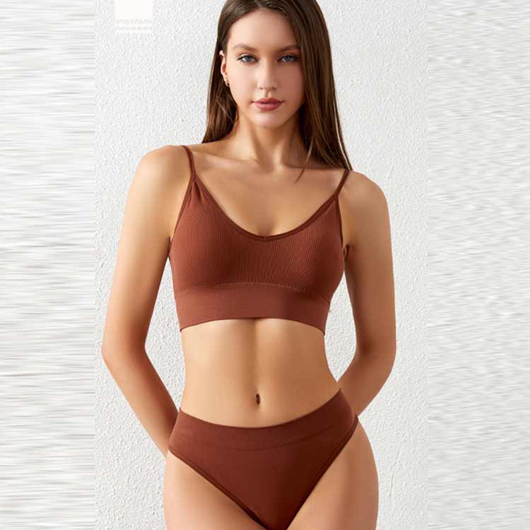 ブラジャー リブ ブラセット ブラショーツセット レディース セット ナイトブラ ブ...