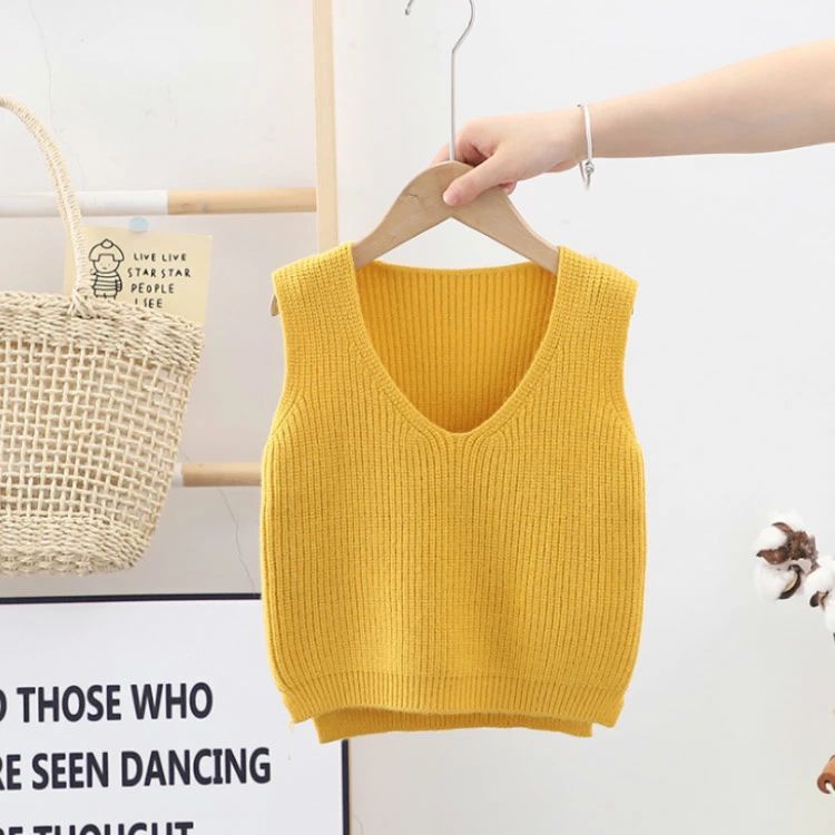 ベスト 子供服 キッズ ニットベスト 女の子 男の子 ベビー服 秋冬 トップス Vネッ...