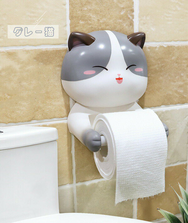 天神橋セレクトのトイレ 収納 おしゃれ おしゃれ お手洗い ペーパーホルダー 猫 カバー トイレットペーパーホルダー 飾り棚 ホルダー 北欧 トイレ｜アングル2