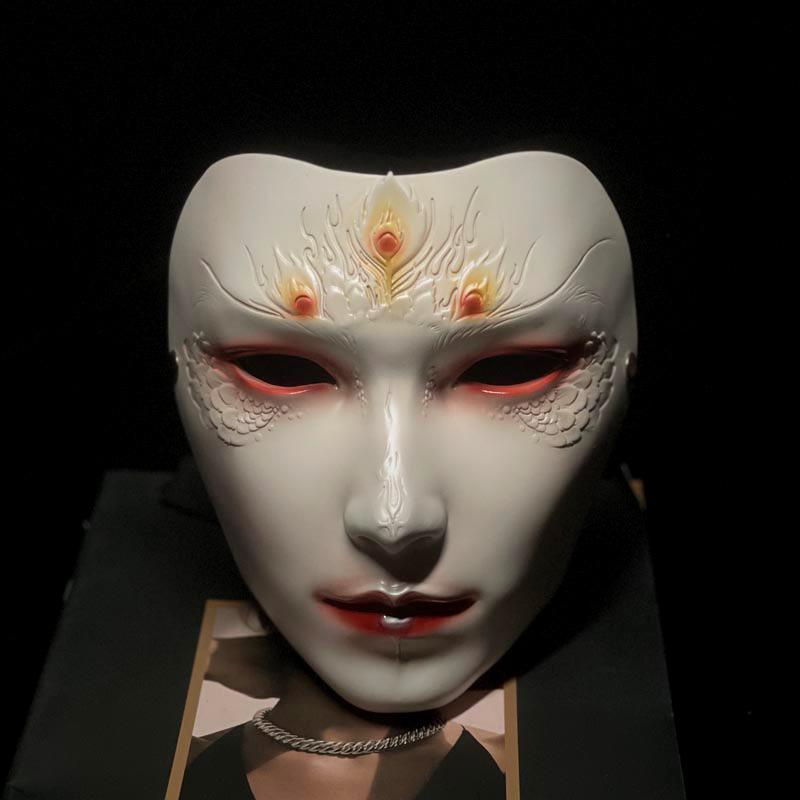 仮面 マスク レディース メンズ コスプレ 仮装 仮面　パーティ　コスプレ レトロ マスク フルフェイス 大人な 男性 皇帝 二 次元 衣装 チャイナ風 漢服 cos フェイスメイク