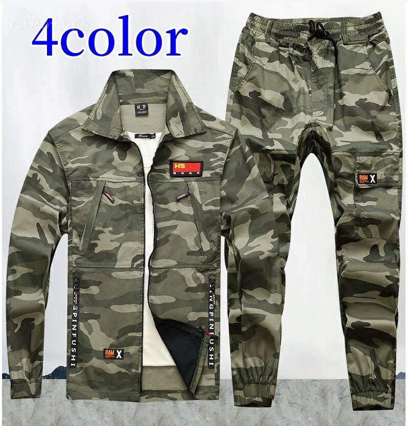樂天商城 - 薄手 春夏 上下セット メンズ 作業服 セットアップ ストレッチ 迷彩柄 マウンテンパーカー ジャケット+ロングパンツ カーゴパンツ ジョガーパンツ 機能性 耐久性 綿 作業着 ワークマン ワークウェア 快適 通気性 吸汗 大きいサイズ 人気 アウトドア お釣り 登山 ミリタリー