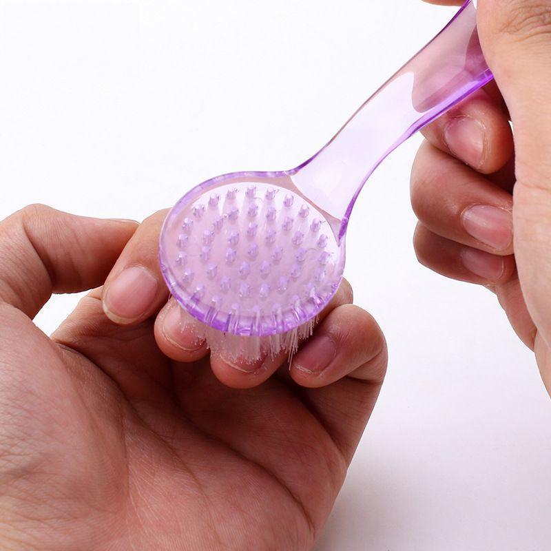 形 柄付き ネイルケア用品 半透明 ネイルブラシ 爪用ブラシ ダストブラシ 足先 ネイルケアブラシ 手先 爪の間 ハンドル付 単品 2
