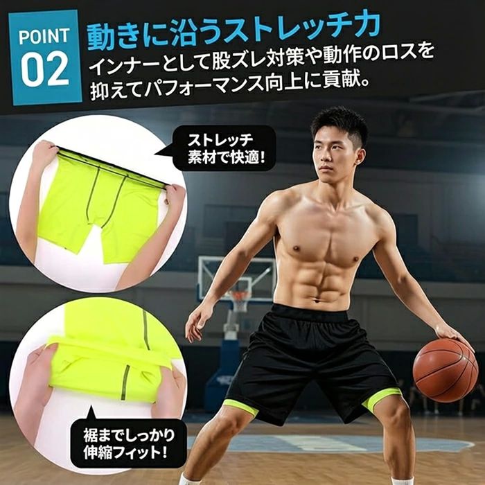 メンズ メンズ コンプレッションウェア スパッツ スポーツインナー ショート 【2枚...