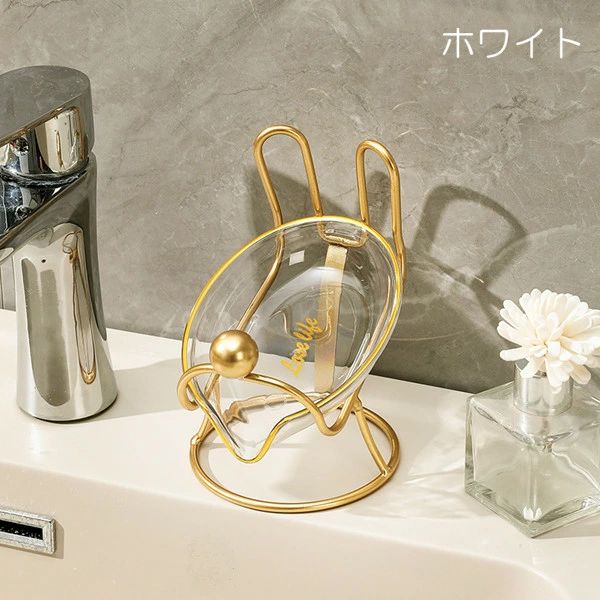 天神橋セレクトの水が流れる せっけんケース 石けんケース 石鹸トレー ソープトレー 石けん置き 石けん皿 石鹸置き 水切り 石鹸ケース 石鹸ホルダー バスグッズ 洗面所 キッチン スポンジトレー おしゃれ ウサギの形 新生活 引っ越し祝い 石鹸置き 浴室｜アングル2