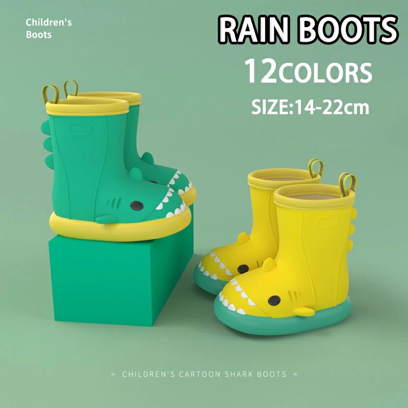 Shoes - キッズ 軽量 ショート レインシューズ 雨靴 レインブーツ 長靴 サメ キッズ 男の子 女の子 おしゃれ 可愛い キッズ レインブーツ