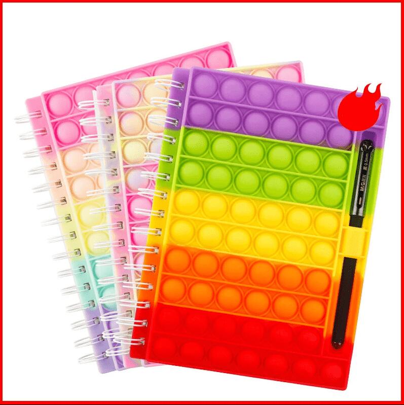 感覚 ノートブック プッシュ 3色 80ページ】 ノート ストレス解消グッズ プッシュ 送料無料 【 プッ カラフル 知育 スクイーズ
