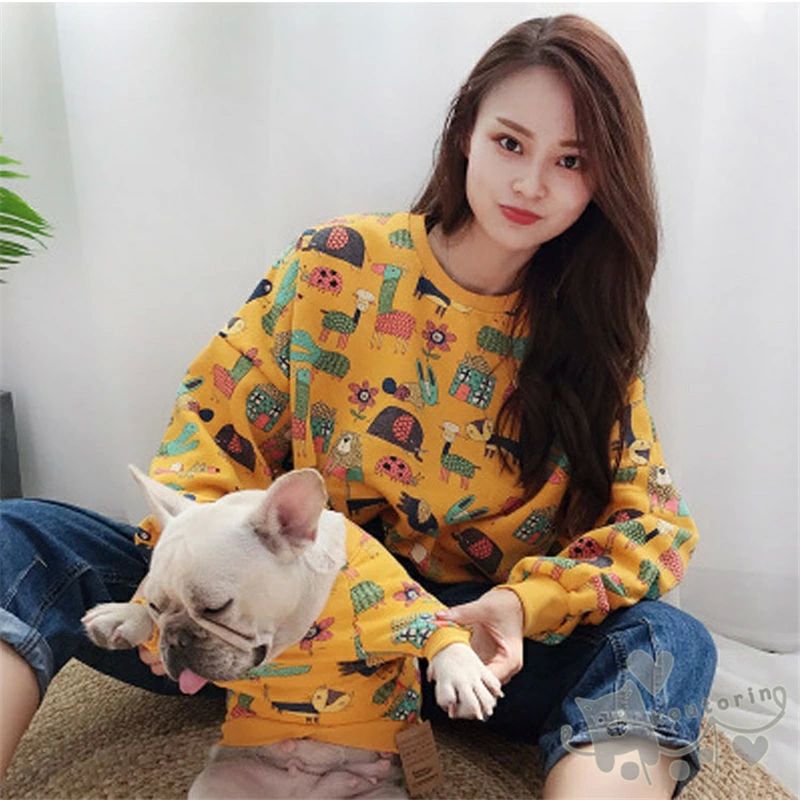 単品or2点セット 親子お揃い 動物柄 【送料無料】ペット用品 犬の服 パーカー パーカ 出来る 犬用/犬猫とオーナーがペアルック