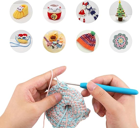 クラ かぎ針編み 編みキット 初心者かぎ針 かぎ針編み用品 編み物 人間工学 再利用可能 かぎ針編みセット 糸キット 針編み かぎ