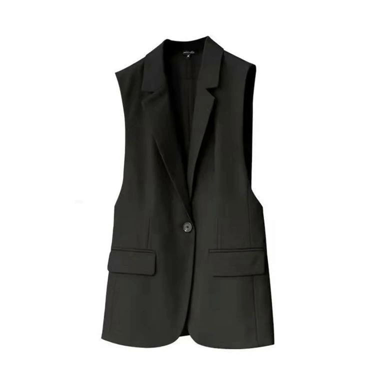 羽織り オシャレ テーラードベスト トップス レディース 春夏秋冬 ノースリーブ ジャケ ロングベスト ベスト 前開きベスト 無地