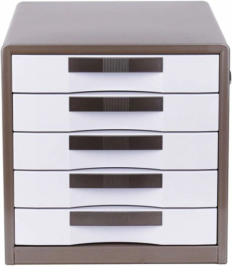 ファイルキャビネット 五層ロックメタルデスクトップファイルキャビネットデータストレージ内閣は、Officeのファッションセンススムース 袖机・デスクサイド収納 (色 : Gold Size : 30