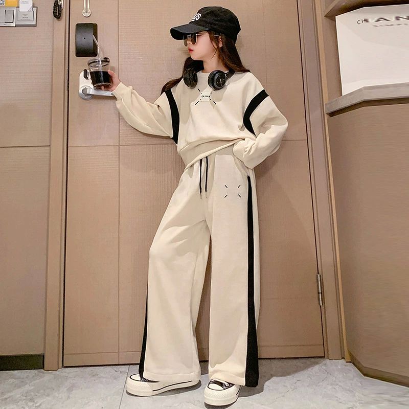 新登場 子供服 キッズ 男の子 女の子 セット アップ プリント花柄 切り替え ワイドパンツ 秋服 長袖 トレーナー スポーツパンツ 子供 上下セット スウェット スウェットパンツ キッズ カジュアル 韓国 お洒落 女の子服 120-170cm