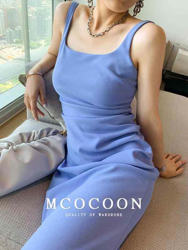 樂天商城 - ワンピース レディース タンクトップ プリーツ 中長丈 セクシー 上品 スリム効果 軽量 伸縮性