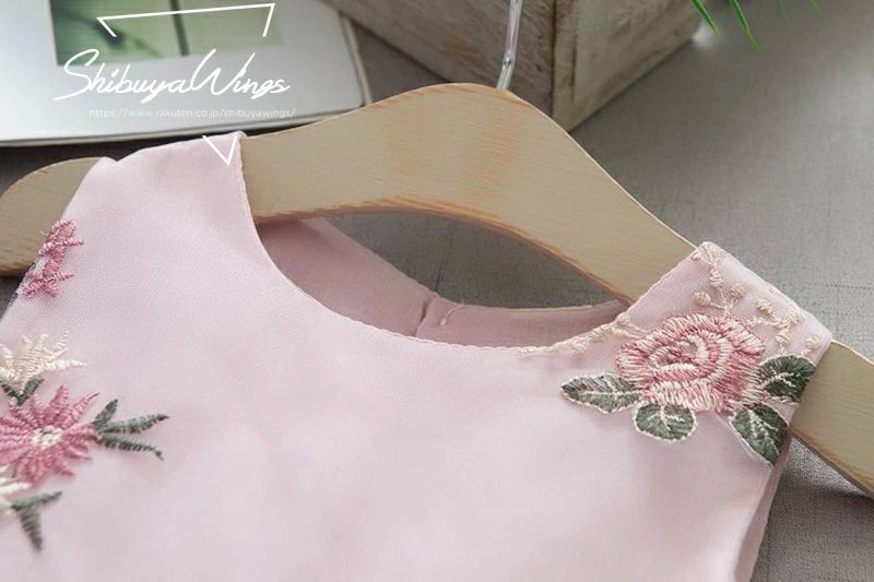 ベージュ キッズワンピース 子供服 ピンク 女の子 ガールズ 袖なし ベビーワンピー...