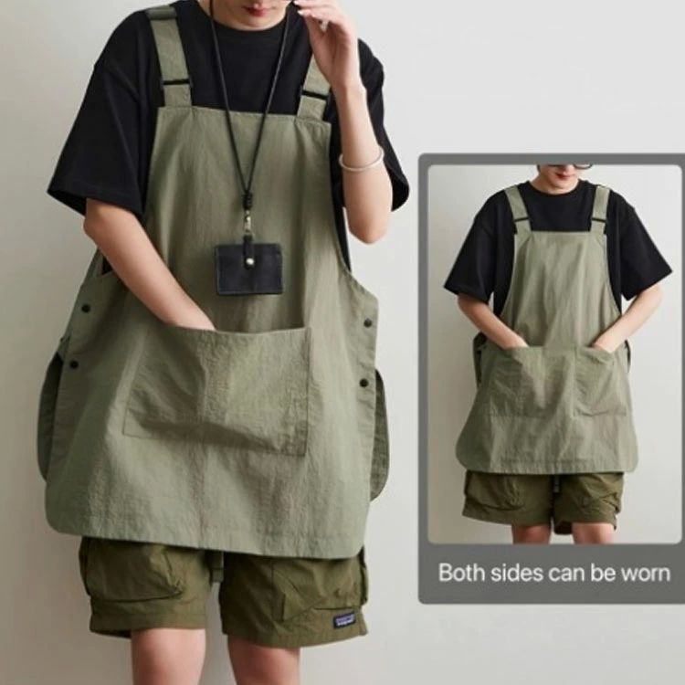 おしゃれ エプロン かぶるだけ 大きいサイズ 業務用 保育士 作業用 撥水 ガーデニング 北欧 家庭用 ロング ワークエプロン 防汚
