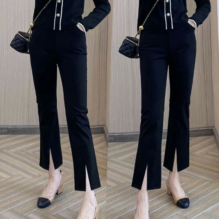 ストレッチパンツ レギンスパンツ パンツ ズボン 秋 ストレッチ 裾スリット 春 レディース レギパン スキニー スキニーパンツ