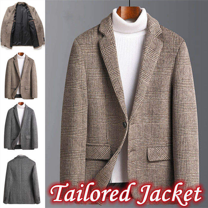 樂天商城 - チェック柄 ウール混 秋 メンズジャケット アウター テーラードジャケット チェスタージャケット 冬服 ビジネス ショートコート